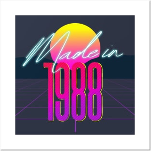 Made In 1988 ∆∆∆ VHS Retro Outrun Birthday Design Posters and Art